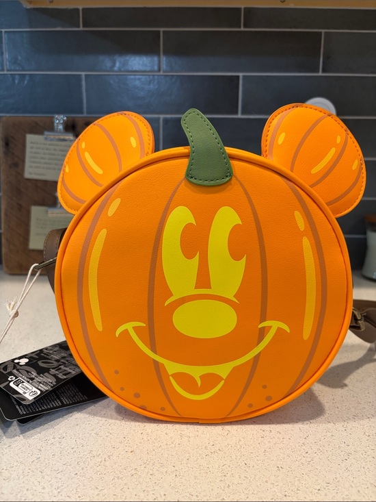 Loungefly Handbags - Disney Mickey Pumpkin Glow in Dark Crossbody Bag Soft Tag Loungefly nwt